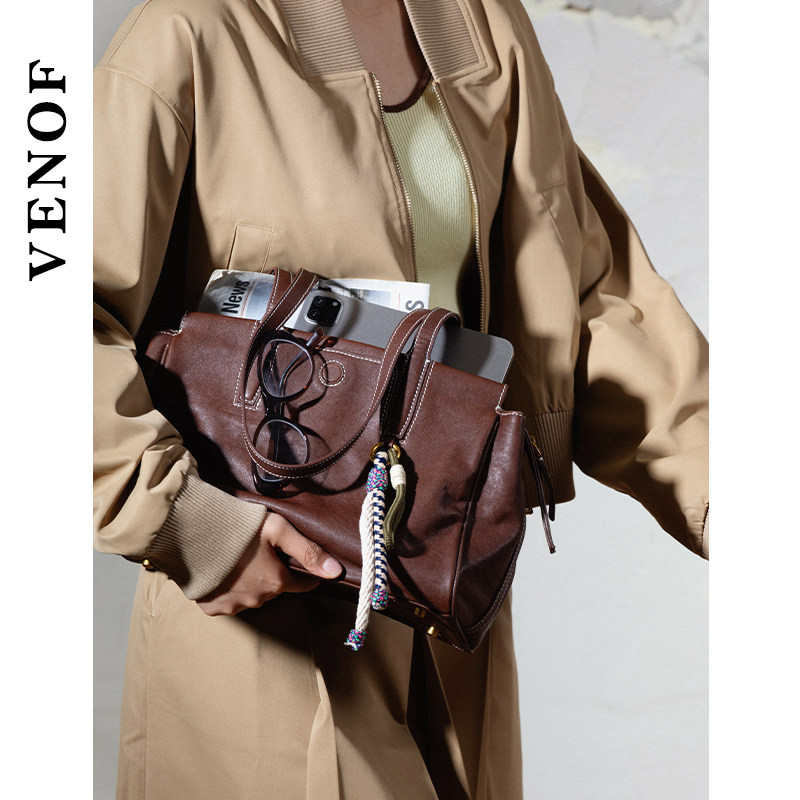 波士顿包小众简约头层牛皮单肩斜跨手提包高级感大容量百搭托特包,箱包皮具/热销女包/男包,马鞍包,淘宝优惠券,粉丝福利购,淘宝优惠卷