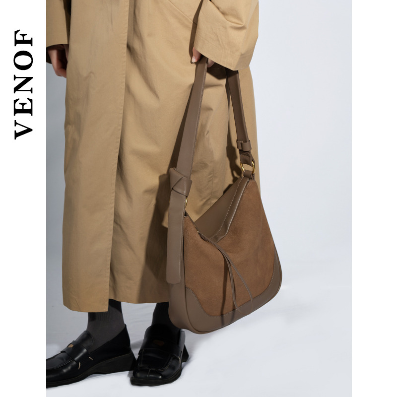 维洛芬磨砂单肩包水桶包