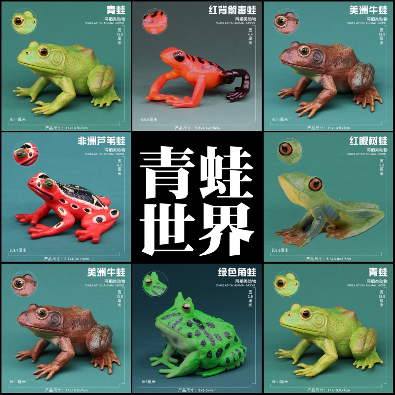 套装角蛙爬行男孩手办仿真动物