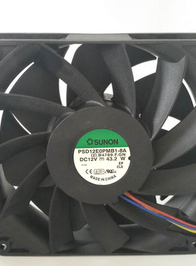 原装 SUNON PSD12E0PMB1-8A 12V 43.20W 14CM 14038 4线 散热风扇
