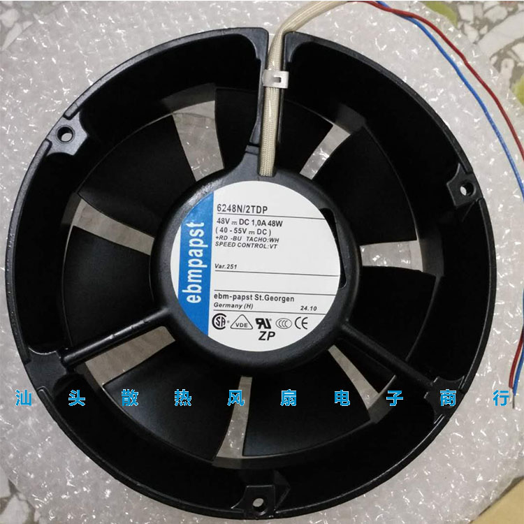 原装ebmpapst 6248N/2TDP 17251 17CM 48V变频器1.0A 48W散热风扇