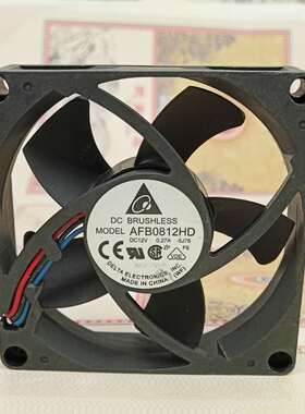 台达AFB0812HD 12V 0.27A 8CM 8020 3线双滚珠投影机机箱散热风扇