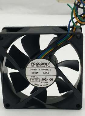 富士康 FOXCONN PV802512E 12V 0.65A 8cm 8025 4线 机箱散热风扇