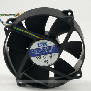 AVC DA09025T12U 9025 0.7A机箱圆形PWM温控四针风扇 原装 9CM 12V