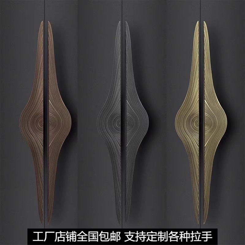 中式木门拉手高端酒店玻璃门把手铝板推拉门大门定制仿古对装logo