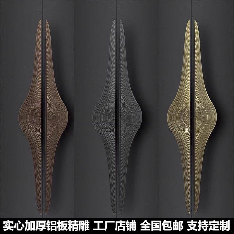 中式木门拉手高端酒店玻璃门把手铝板推拉门大门定制仿古对装logo