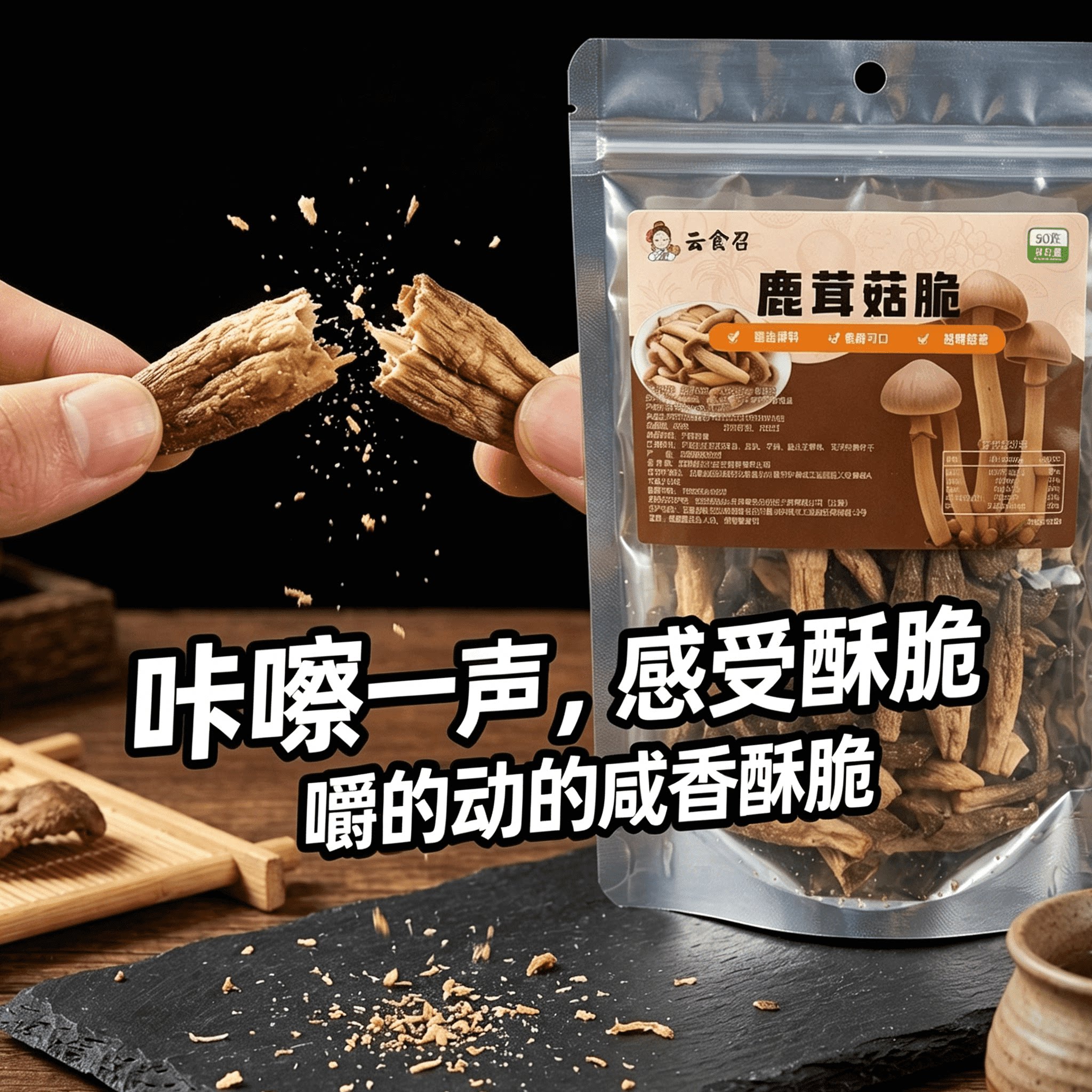 西双版纳鹿茸菇脆果蔬脆脱水蔬菜干即食蘑菇脆综合菌菇脆云南特产
