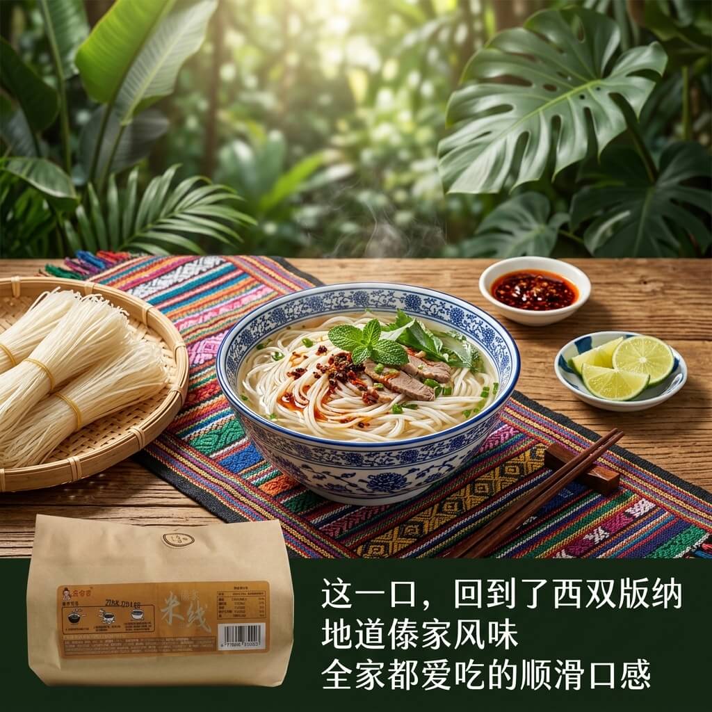 云食召【五袋家庭装】云南傣家干米线手工自制纯大米五谷米线