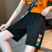 子居家睡裤 短裤 潮ins 高腰运动五分裤 休闲百搭中裤 女夏季 宽松韩版