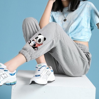 休闲裤子女款夏季新款束脚运动裤显瘦时尚外穿薄款大码宽松灯笼裤