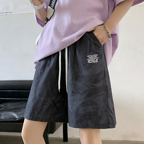 商场清仓工装短裤子女夏季薄款时尚潮流五分休闲裤冰丝直筒运动裤