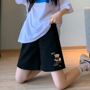 小个子休闲显瘦阔腿五分裤 运动短裤 爆款 夏季 女 女宽松高街直筒中裤