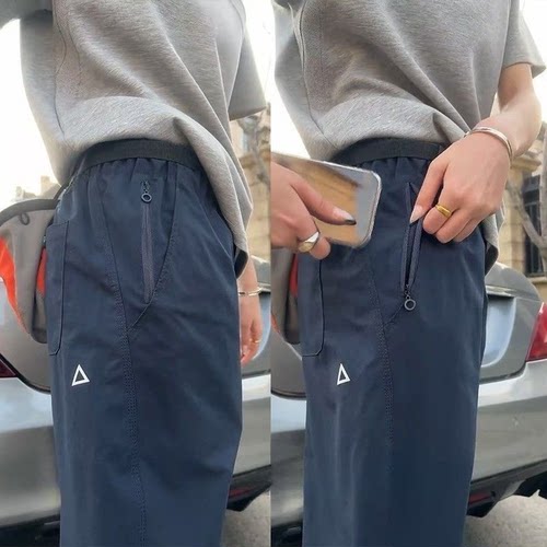 便宜处理工装裤女士夏季薄款宽松直筒休闲裤百搭三角标运动长裤子