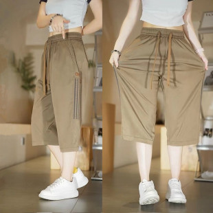 直筒七分裤 百搭中裤 女士潮流速干运动时尚 外贸尾货清仓处理休闲裤