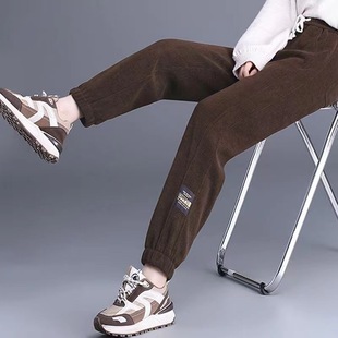 女秋冬季 潮流哈伦裤 束脚运动裤 百搭卫裤 时尚 清仓捡漏灯芯绒休闲裤