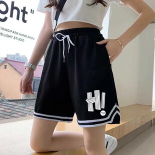 速干阔腿五分裤 运动短裤 高腰显瘦宽松潮流直筒休闲裤 薄款 女士夏季