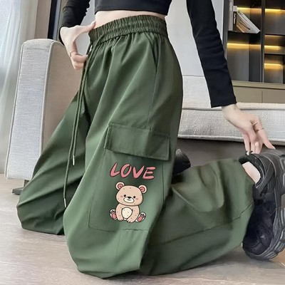 商场倒闭清仓休闲裤子女春秋季运动裤高腰显瘦时尚直筒工装长裤子
