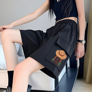 2026新款 子女夏季 宽松时尚 潮流休闲裤 工装 外穿阔腿五分裤 运动短裤