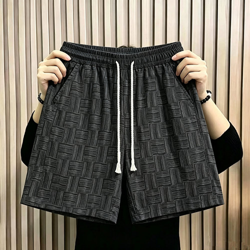 冰丝五分裤子女夏季薄款显瘦运动短裤潮流时尚百搭扎染直筒休闲裤