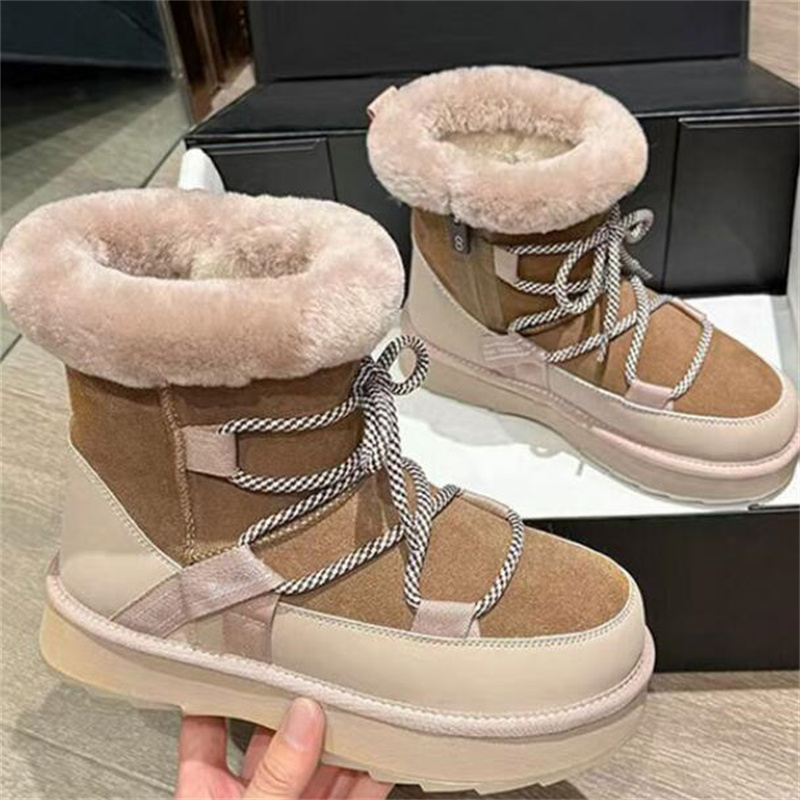 隐形内增高7厘米莱咖坡跟雪地靴