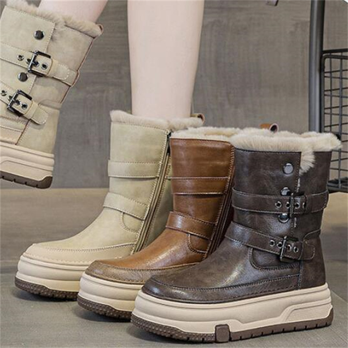 隐形内增高8厘米莱咖坡跟雪地靴