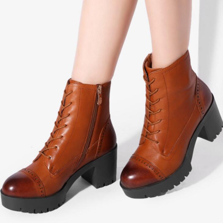 隐形内增高厘米擦色复古风女靴