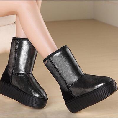 隐形内增高厘米羊皮毛一体雪地靴