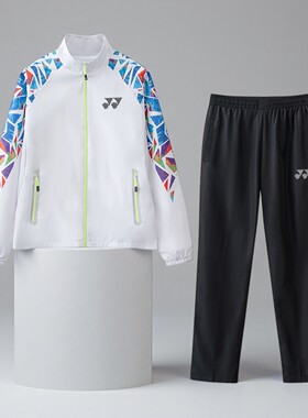 YY运动套装男女款秋冬羽毛球服长袖长裤外套跑步服团体训练比赛服