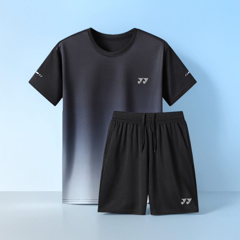 速干透气羽毛球服短袖短裤男女款T恤跑步服团体训练比赛运动套装