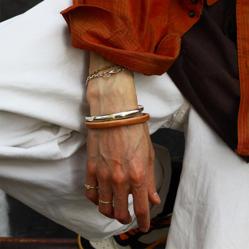 日本一生之环高桥枥木鞍革手环手镯牛皮纯手工复古情侣礼物养色