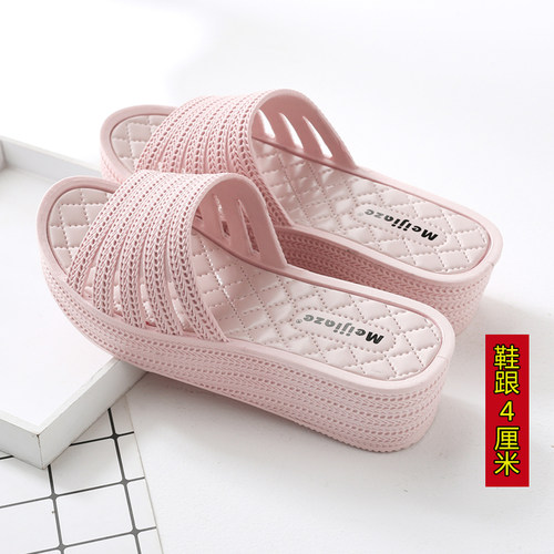 松糕软底中跟防滑塑料休闲风托鞋