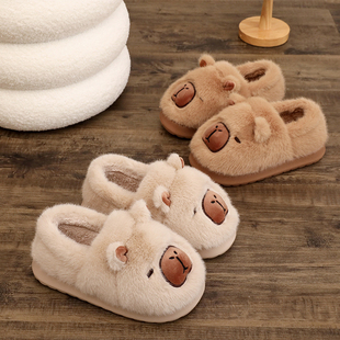 中大童包跟棉拖鞋可爱男女童款秋冬季节防滑防臭家居室内保暖棉鞋