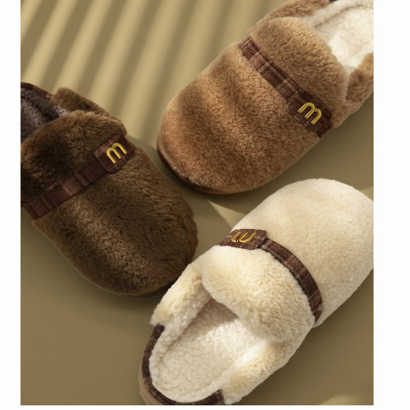 2026新款棉拖鞋女秋冬季室内家居保暖防滑厚底毛绒鞋情侣款男韩版