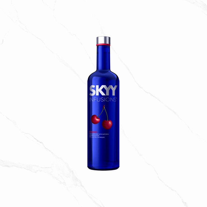 深蓝伏特加樱桃味蓝天樱桃伏特加SKYYVodka正品进口瓶装洋酒750mL