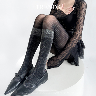 秋冬新品 bulingbuling银丝黑色丝袜高级感性感辣妹夜店打底丝袜