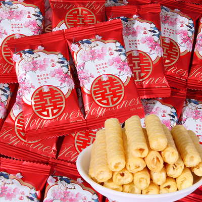 英国DIFFALL报喜蛋卷喜饼牛奶味夹心鸡蛋卷结婚喜糖果小零食散装