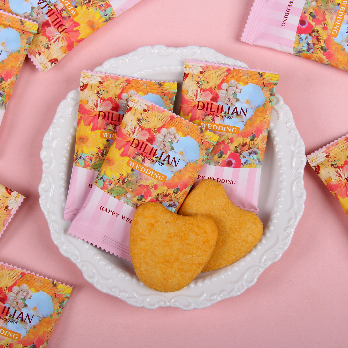 比利时DILILIAN迪利莲咸蛋黄味米饼零食喜饼干结婚喜糖果散装批发