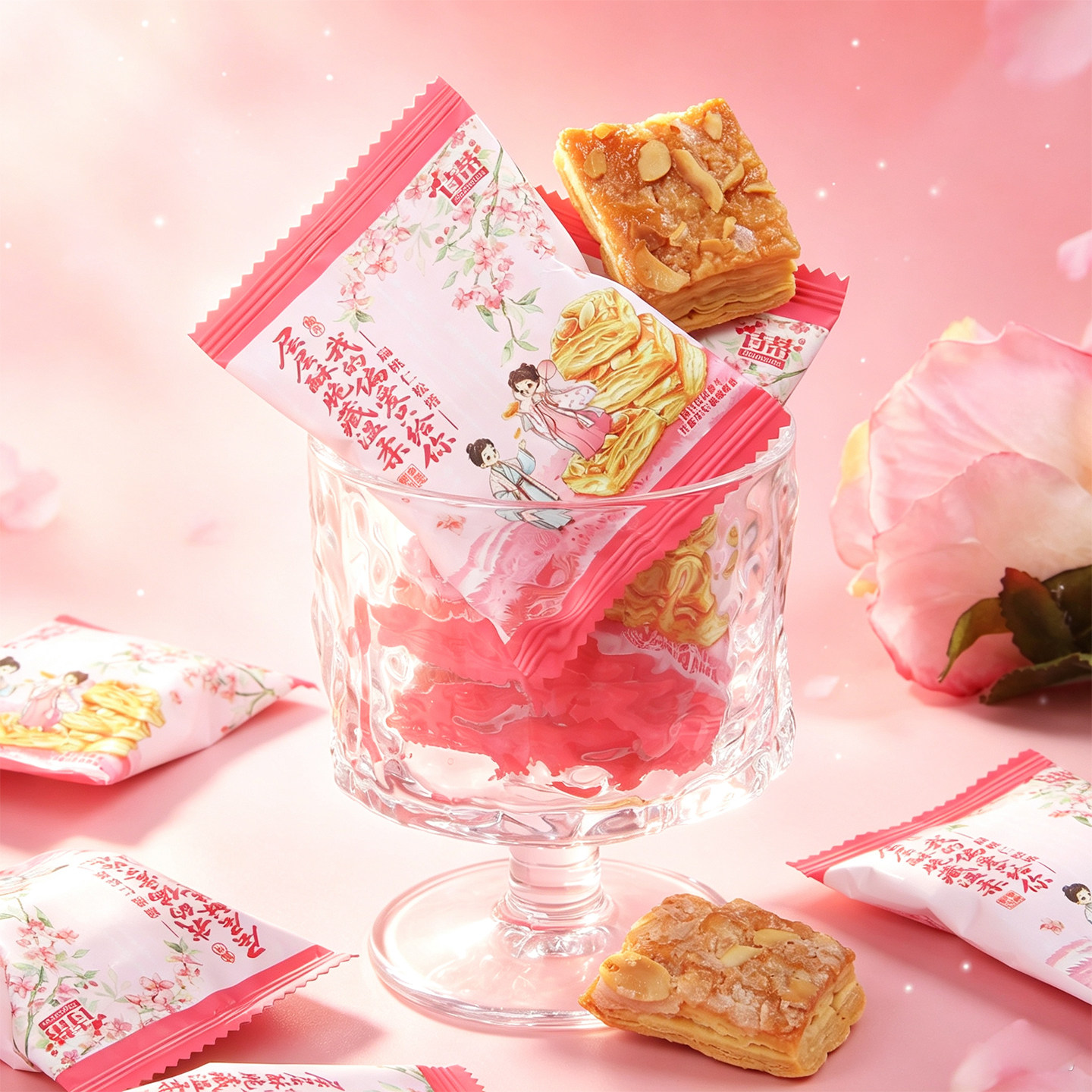 诗蒂扁桃仁松塔结婚订婚喜饼干伴手礼点心下午茶歇休闲散装小零食