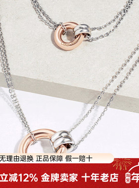 凯文克莱金色双环锁骨链冷淡风