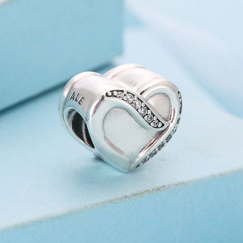 现货Pandora潘多拉手链爱之丝带925银串饰791816CZ