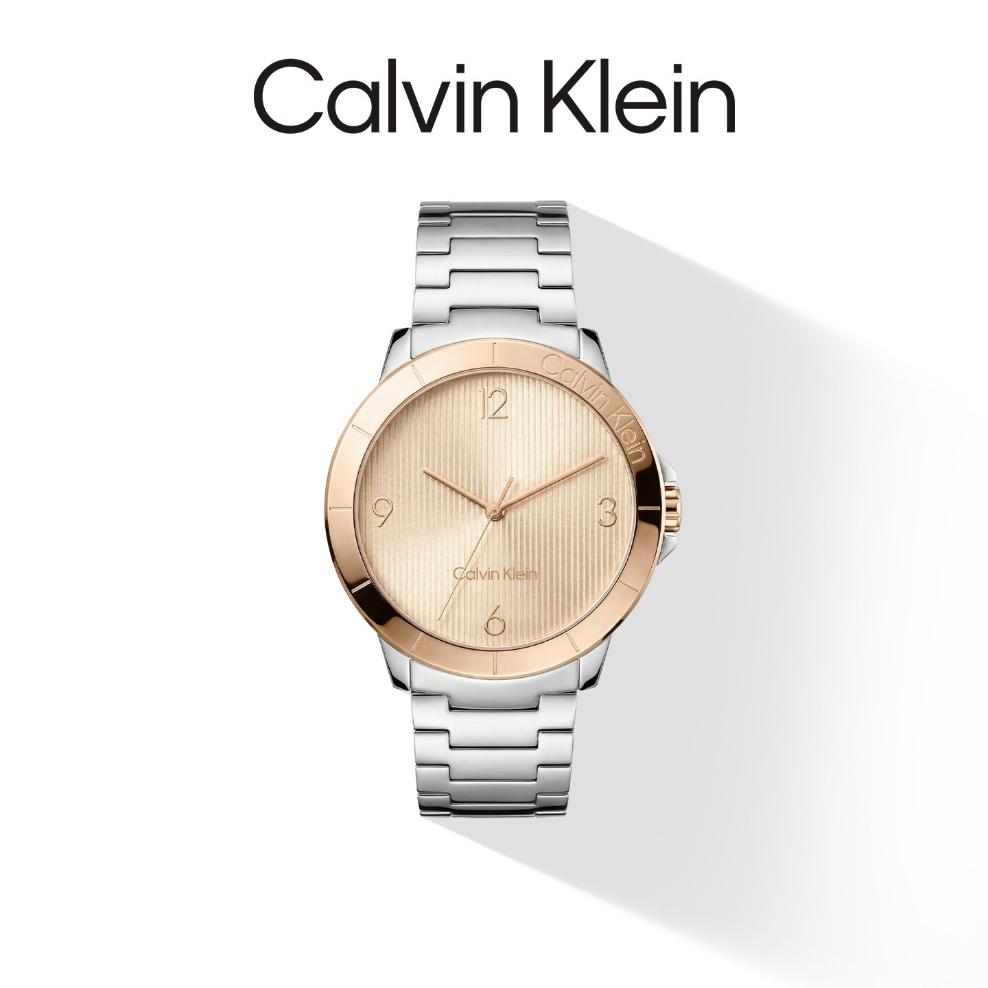 Calvin Klein凯文克莱官方正品女士石英手表时尚百搭浅金色礼物