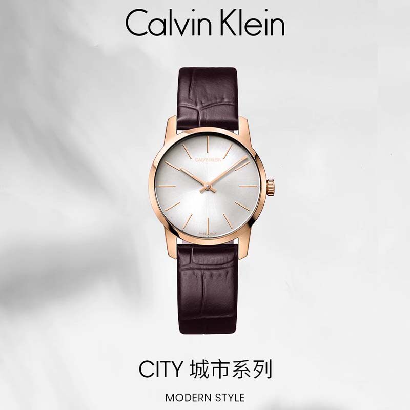 [狂欢促销]CalvinKlein官方正品CK手表时尚商务皮革表带女腕表