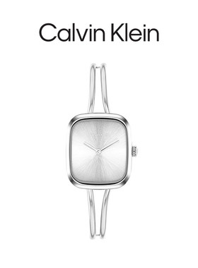 Calvin Klein凯文克莱方形银色时尚腕表女款小方表送女友礼物