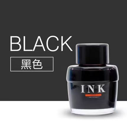 优尚钢笔水非碳素不堵笔黑色/蓝色/蓝黑色墨水50ml办公学生钢笔用