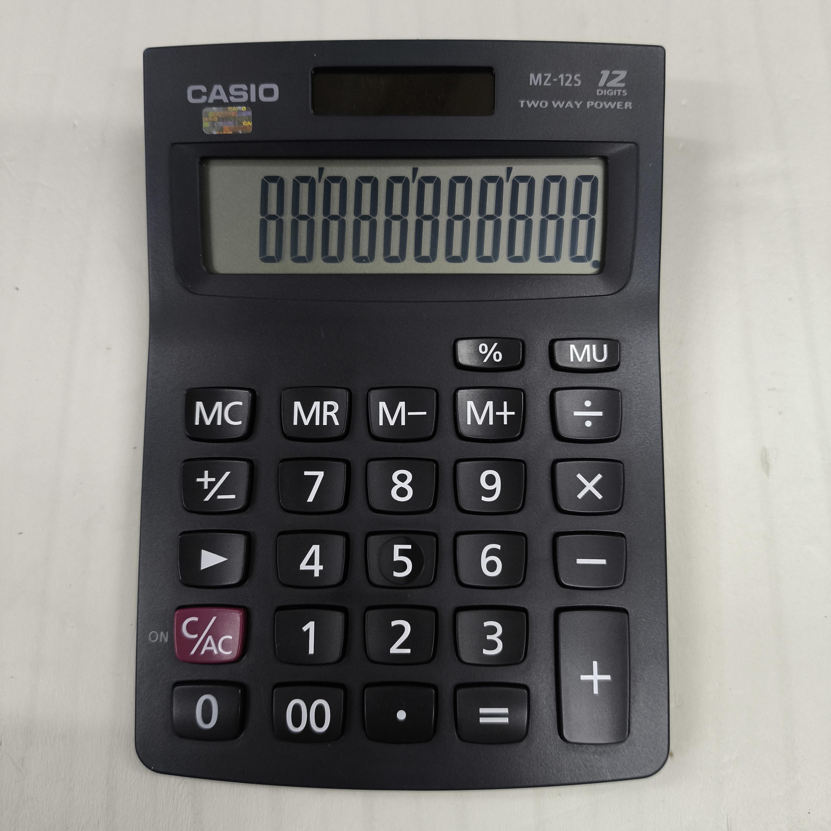 正品计算器12位数太阳能高清大屏MZ-12S商务办公用台式计算器