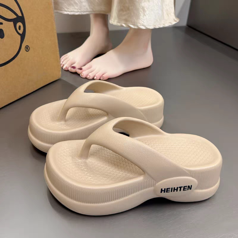 人字拖女夏外穿防滑厚底增高6cm