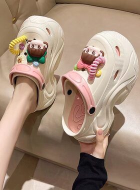 踩屎感eva超厚底洞洞鞋女夏新款