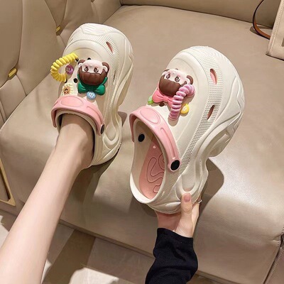 踩屎感eva超厚底洞洞鞋女夏新款