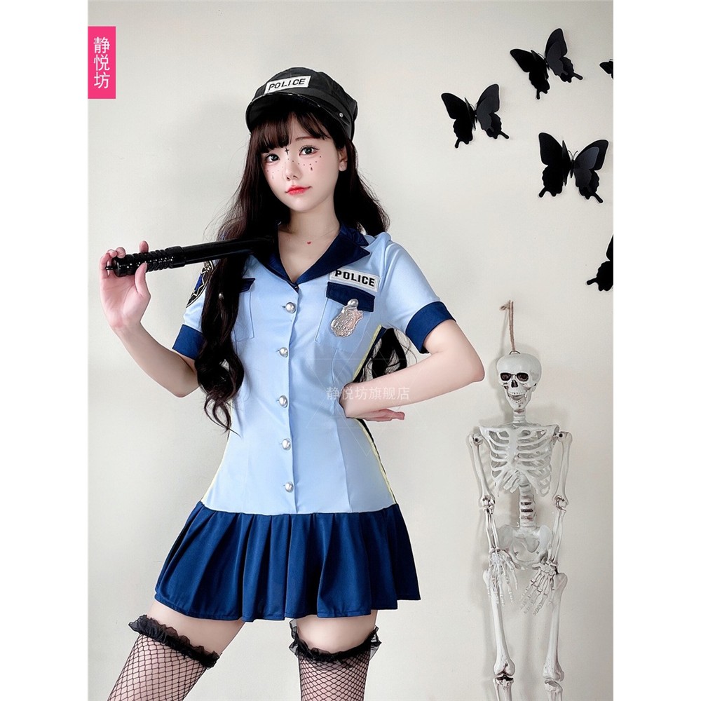 万圣节服装成人女警制服空姐海军装夜店警察表演服ds舞台装连衣裙