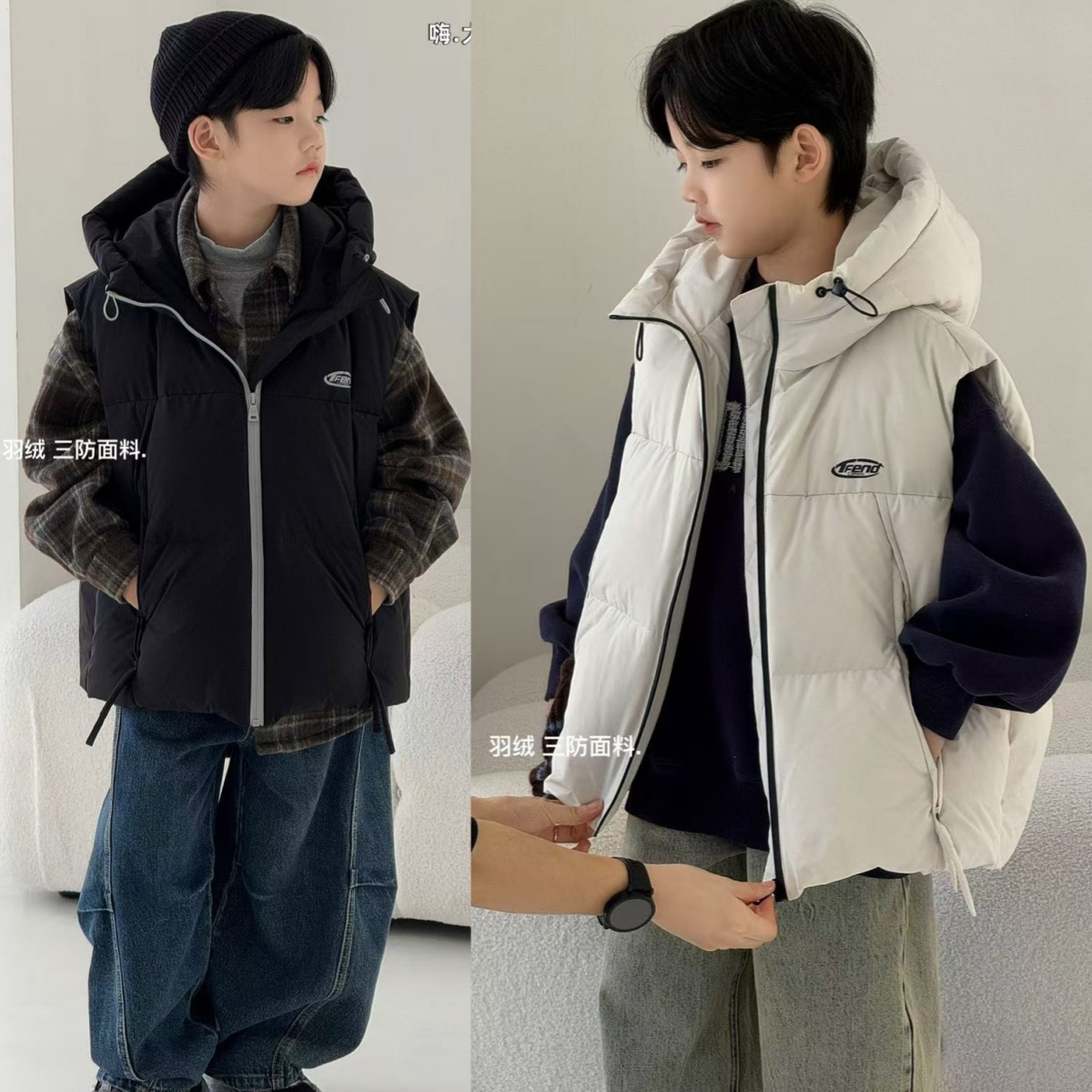 品牌童装冬款男女童三防羽绒服